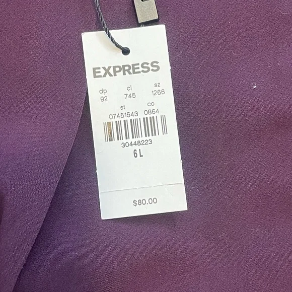 NWT Express Plum Pleat front Dress Pants - Picture 2 of 3